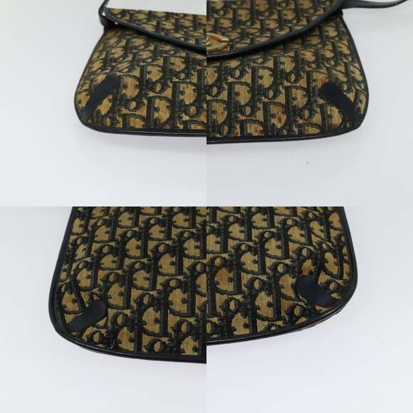 DIOR Trotter Canvas Shoulder Bag Navy Gold - Picture 10 of 12